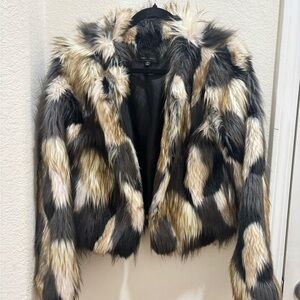 Stylish Multicolor Fur Jacket
